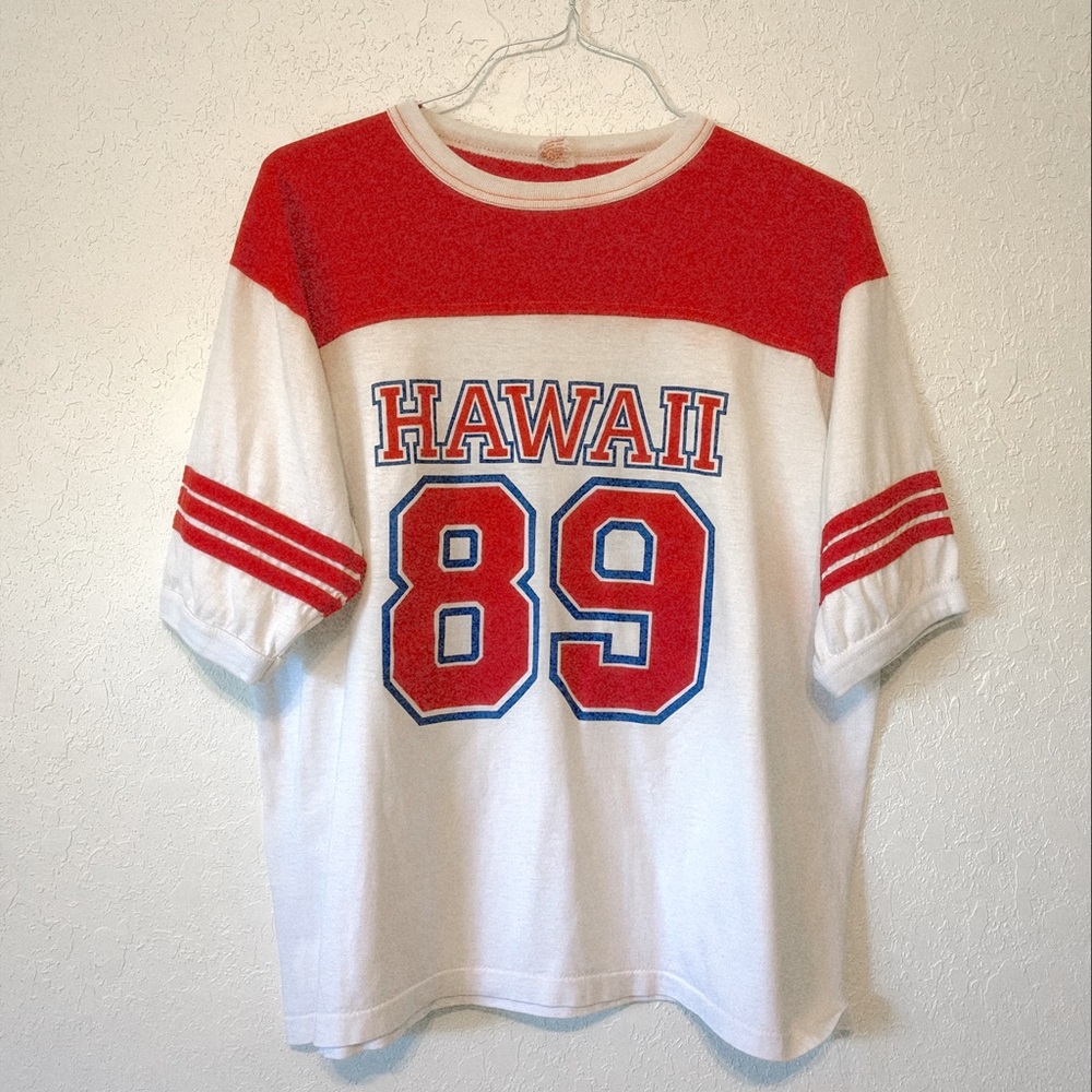 Vintage Hawaii Single Stitch Ringer Ragland Tee - Adult XL